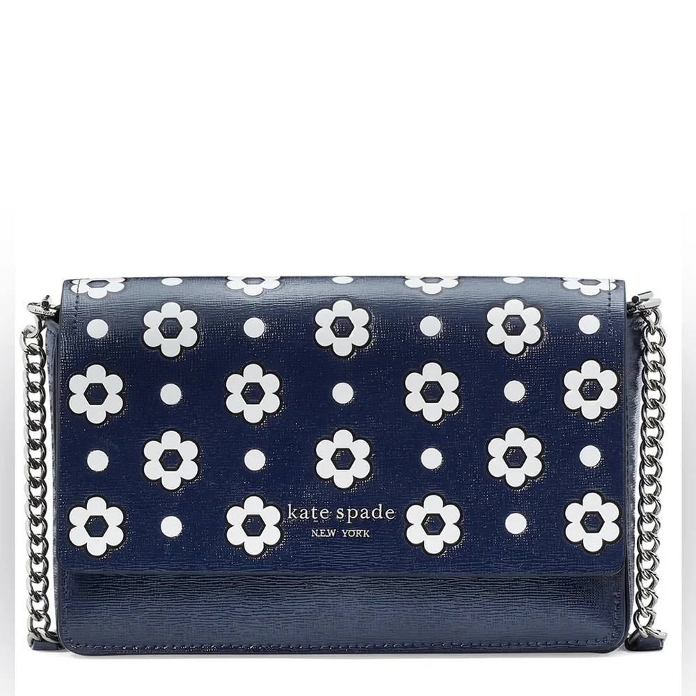 NEW Kate Spade Daisy Embossed Saffiano Leather Wallet on Chain